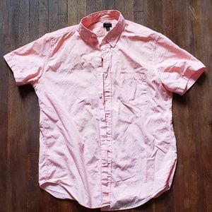 Pink J. Crew Cotton Summer Short-Sleeve Shirt